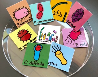 Cute Fat Bacteria Decorative Magnet Set