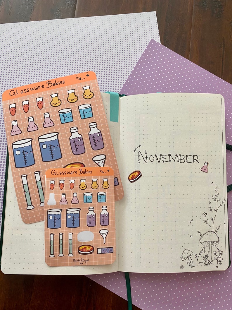 Cute Scientific Glassware Planner Sticker Sheet image 3