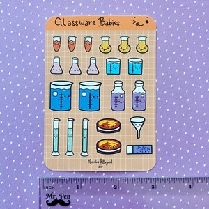 Cute Scientific Glassware Planner Sticker Sheet image 4