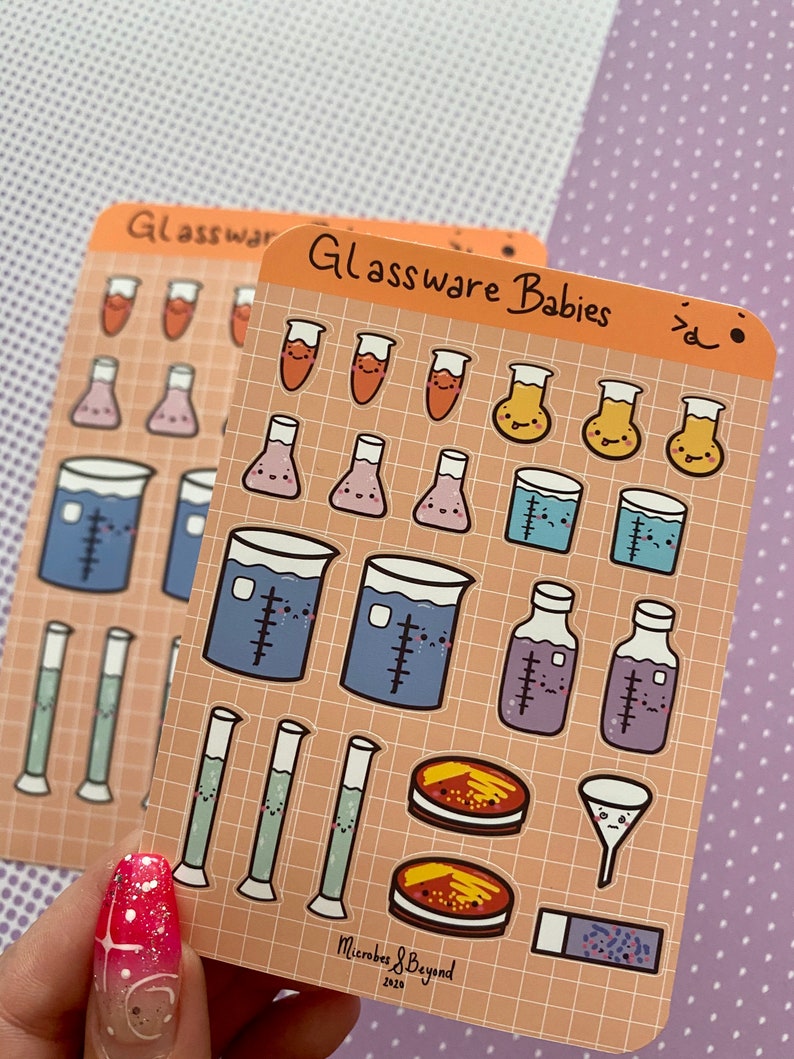 Cute Scientific Glassware Planner Sticker Sheet image 2