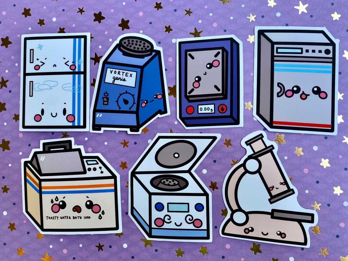 Cute Science Equipment and Disposables Sticker set Etsy