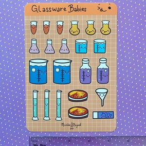 Cute Scientific Glassware Planner Sticker Sheet image 5