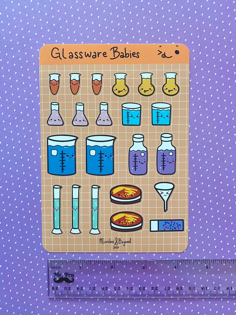 Cute Scientific Glassware Planner Sticker Sheet image 5