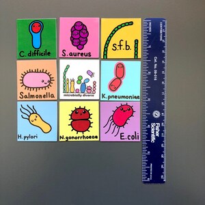 Cute Fat Bacteria Sticker Set image 5