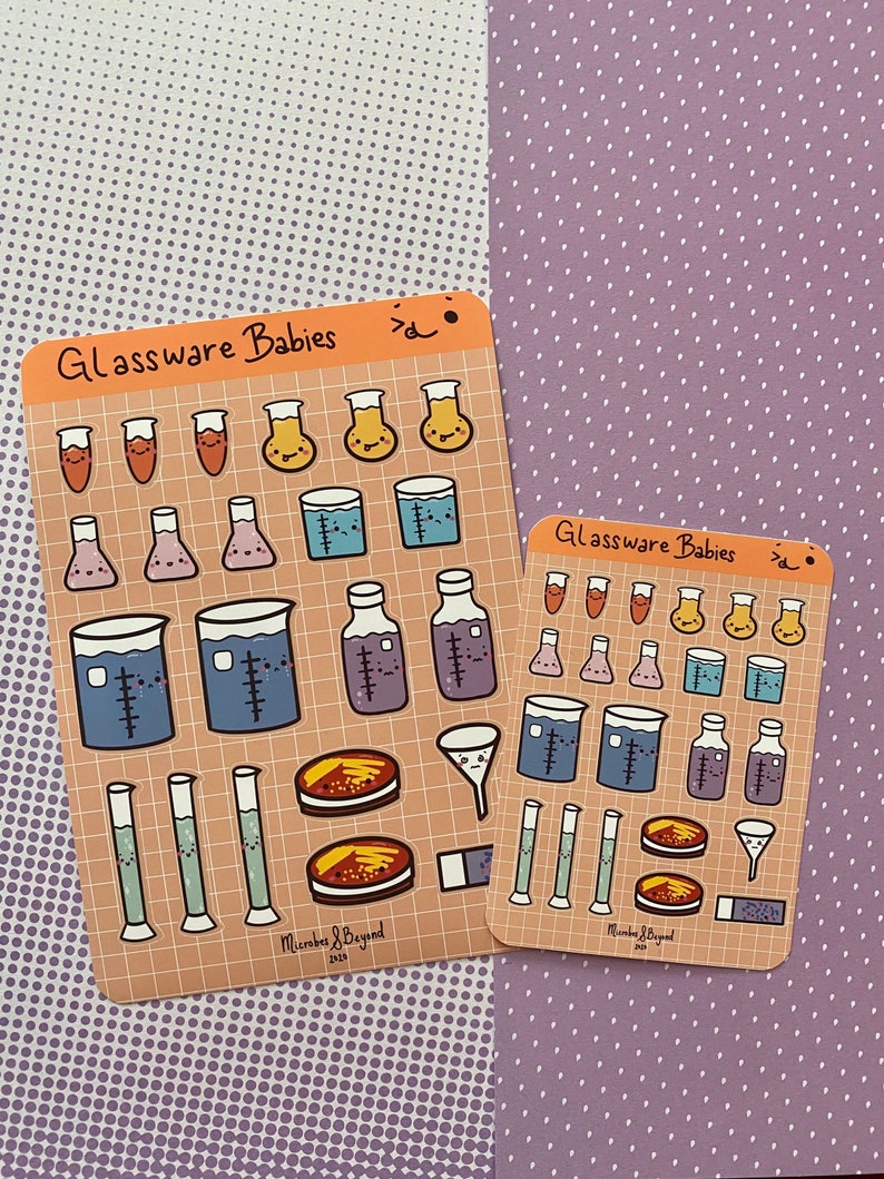 Cute Scientific Glassware Planner Sticker Sheet image 1