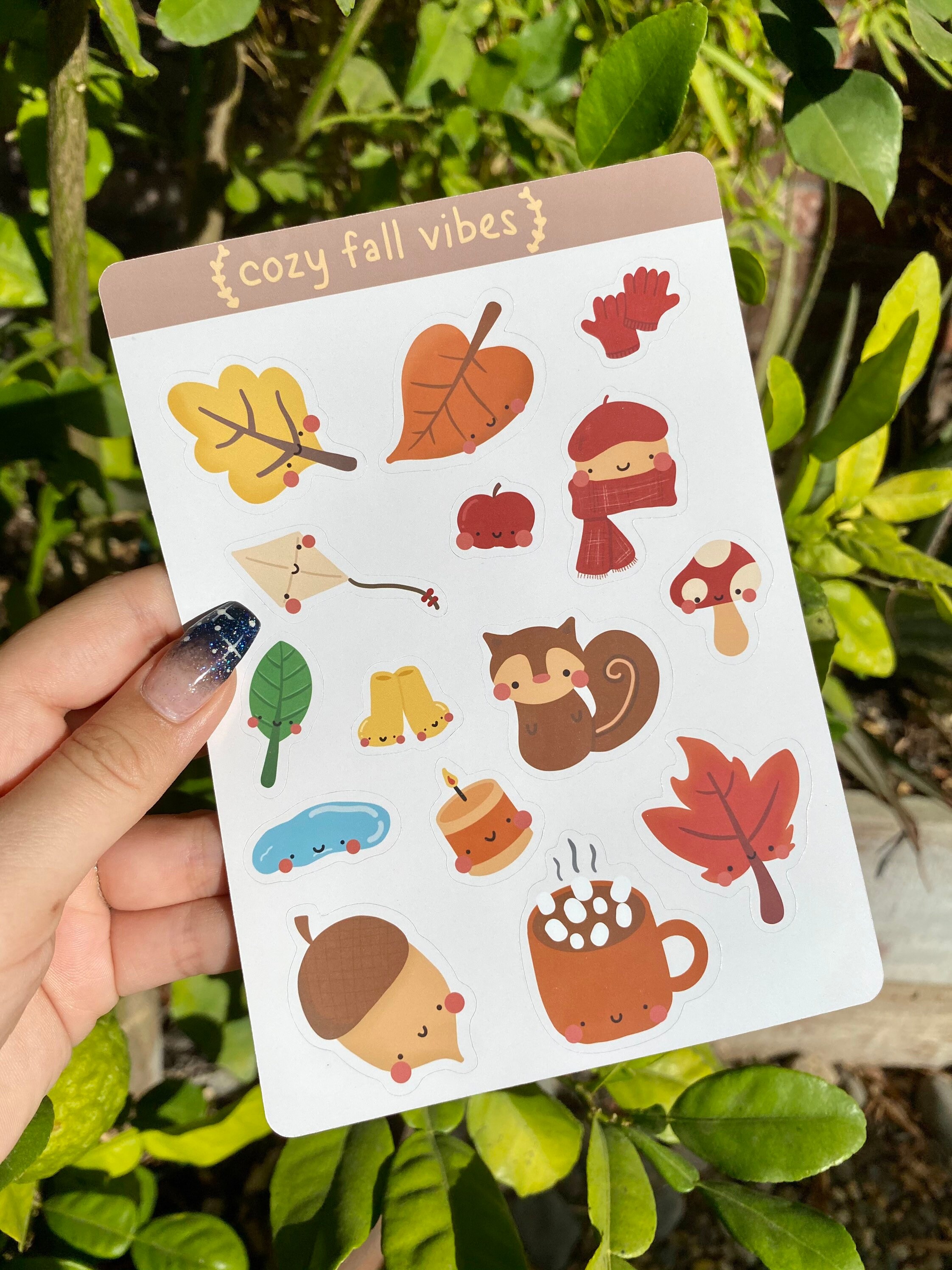 Cute and Cozy Fall Theme Planner Sticker Sheet ~ Kawaii Fall Vibe ...