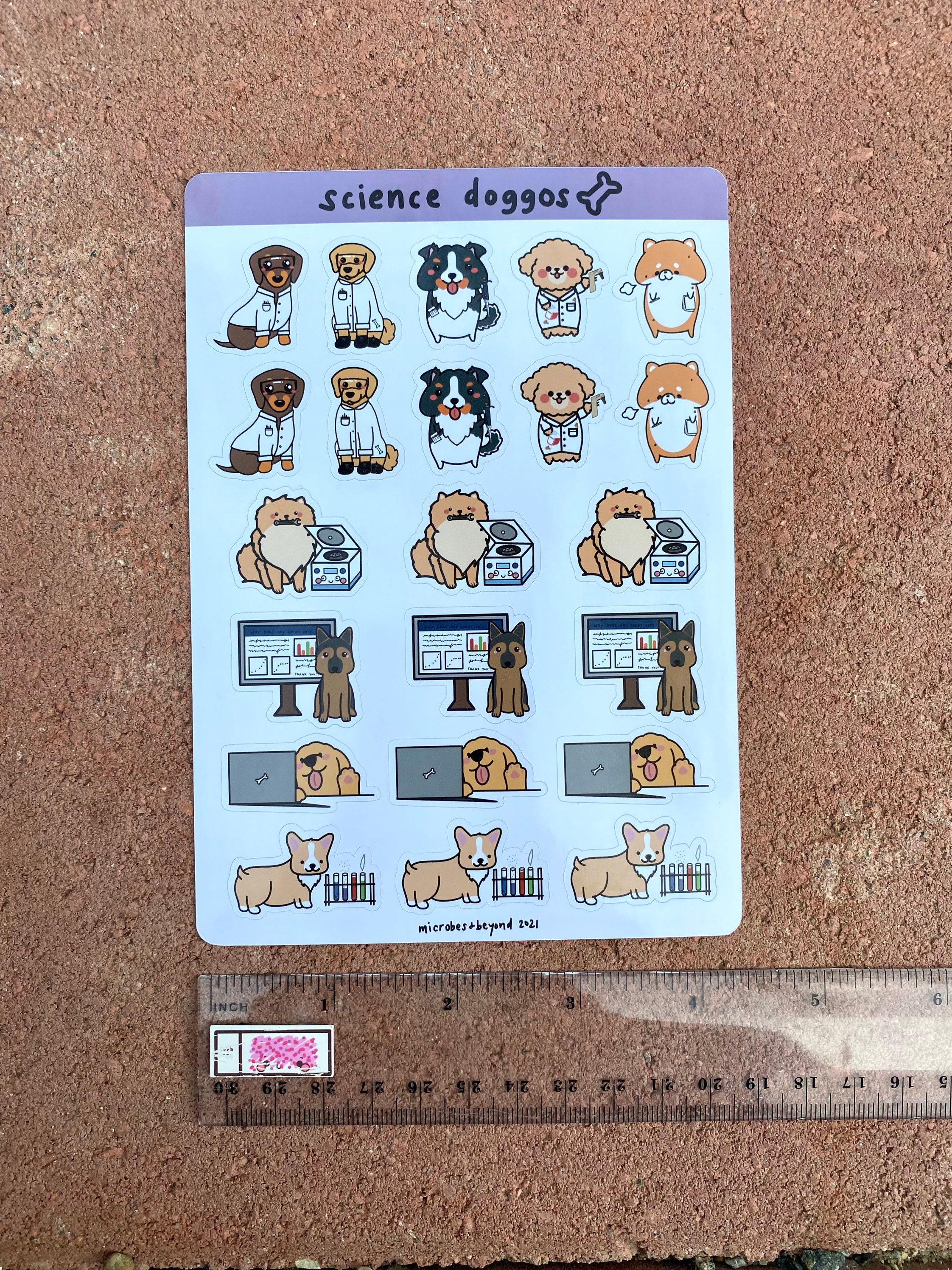 Science Dog Stickers Cute Science Dogs Sticker Sheet kawaii doggos stickers | Etsy