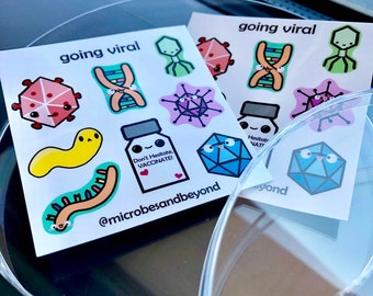 Stickervel schattige virussen