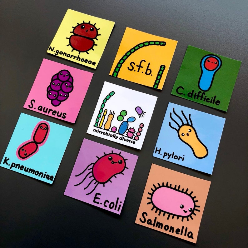 Cute Fat Bacteria Sticker Set image 2