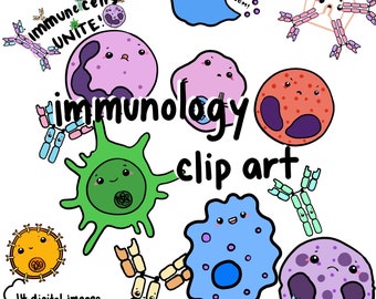 Cute Immunology Babies Digital Download ~ Image files clip art kawaii immune cells antibodies