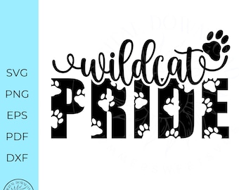 Wildcat Pride SVG, paw print svg, wildcats, team spirit svg, pride shirt svg,cricut cut files, cricut svg files, cutter file girls boys men