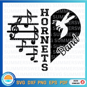Hornet svg, music  SVG, band svg, music heart design, team spirit, grandma mom design svg, svg esp png dxf, cricut cut file,digital cut file