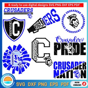Crusaders svg bundle, crusader SVG, knight SVG, Cheerleader, Cheer mom svg, cut files for cricut or silhouette, svg, png, dxf, download