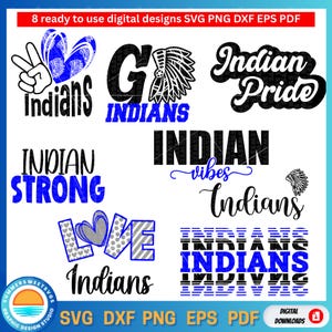 Indians svg bundle, indian SVG, brave SVG, Cheerleader, Cheer mom svg, cut files for cricut or silhouette, svg, png, dxf, download