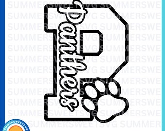 Panthers svg file, paw shirt svg, Team spirit, panther mom, Football, cricut cut file, digital download, ungroupable, monogram, silhouette