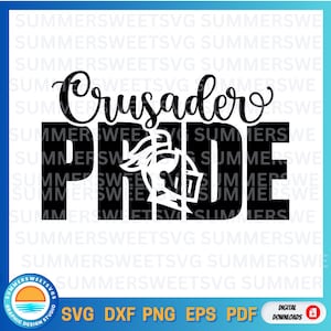 Crusader Pride SVG, crusader svg, team spirit svg, pride shirt svg, cheer design, svg, png, pdf, dxf, files for cricut silhouette, digital