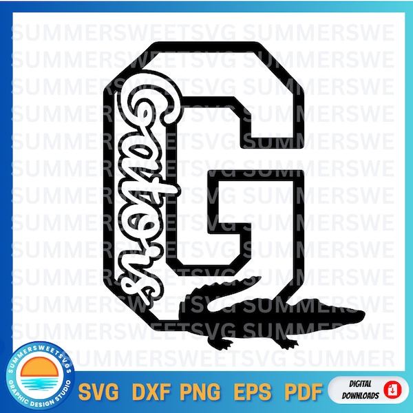 Gator svg dxf png school pride letter G design gators cricut cut file digital cut files ungroupable girls boys design digital download