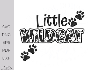 Wildcat SVG, paw print SVG, Little wildcat, elementary school monogram svg, back to school, cricut cut file, svg, png, dxf,eps, download