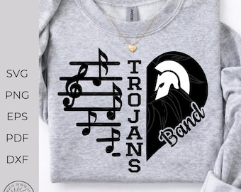 Trojans svg,  School Marching band SVG, music band design, band mom svg,team spirit svg,  cricut cut file, Digital Download