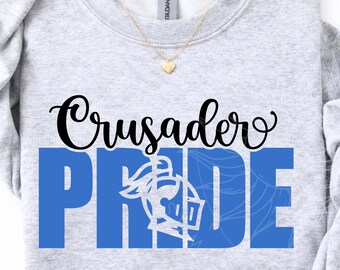 Crusader Pride SVG, Crusader SVG, Team Spirit SVG, koszulka Pride SVG, projekt cheerleadingu, SVG, PNG, PDF, DXF, pliki do sylwetek Cricut, cyfrowe
