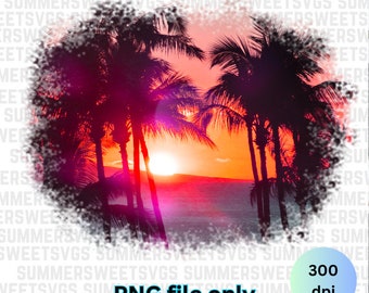 beach sunset png, palm trees png file, back ground png file,  hawaii sublimation design, neon sunset png, png file 300 dpi, digital download