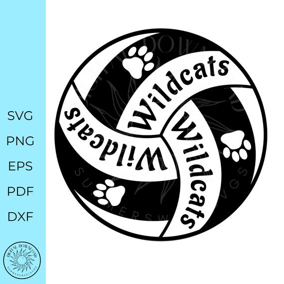 Wildcats svg, volleyball mom svg, team spirit svg,school shirt svg, volleyball monogram png dxf pdf, eps, cricut cut file, digital cut files