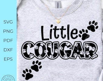 Cougar SVG,paw print SVG, Little cougar, elementary school monogram svg,back to school, cricut cut file, svg,eps, png, dxf, instant download