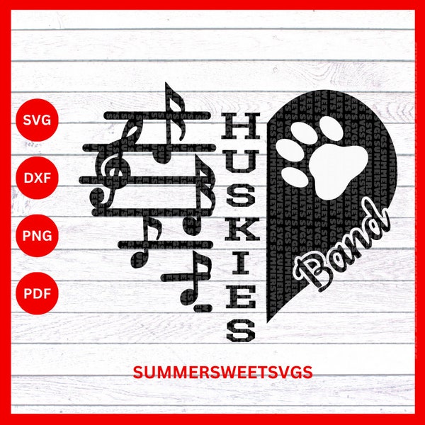 Huskies SVG, marching band svg, band svg, high school band, team spirit svg, t shirt design, svg cut file, cricut silhouette