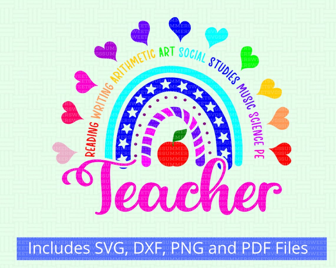 Teacher Boho Rainbow SVG Teacher Appreciation Svg Teacher - Etsy