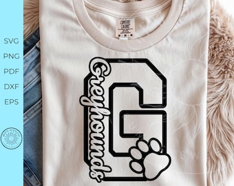 Charty SVG, litera g Varsity, projekt ducha drużyny chartów, monogram koszulki cheerleaderek, plik Cricut Cut, sublimacja drużyny png, pobieranie cyfrowe