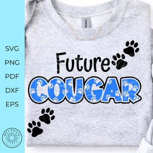 Cougar SVG, paw print SVG, future cougar, elementary school monogram svg, back to school, cricut cut file, svg, png, dxf, download, men