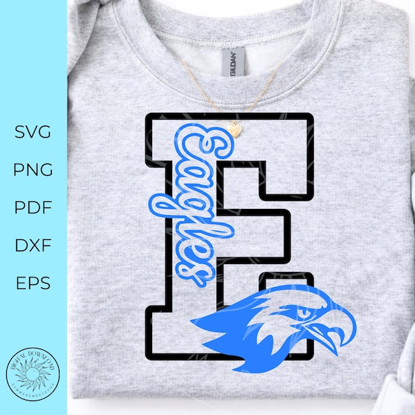 イーグルのSVG PNG昇華プリント可能なイーグルスの応援文字デザイン、クリカットシルエットカットファイル、デジタルカットファイル、グループ化できないプリント＆カット画像