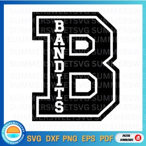 Banditen svg, Banditen png, Schulstolz svg, Junge Design svg, Teamgeist svg, Fußball, png dxf, nicht gruppierbare Cricut Datei, digitale Schnittdatei