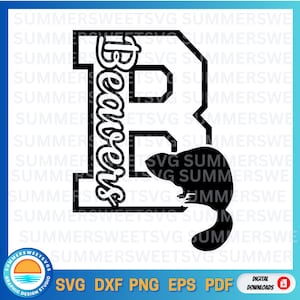 Beavers Svg, Cheer svg, letter B beaver svg, cheer mom, school spirit svg, shirt design, svg,eps,png, dxf, cricut cut file, digital cut file