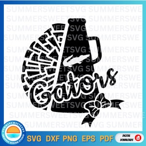 Cheer svg Megaphon Pom Pom Liebe jubeln svg Cheerleader Squad Cricut Cut Datei Gators Silhouette svg png dxf digital geschnitten Datei Mädchen Design