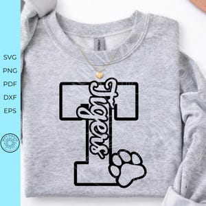 Tijgers Svg, pootafdruk, juich moeder toe, teamgeest, ontwerp, svg, png, dxf, cricut gesneden bestanden, digitale snijbestanden, sublimatie, monogram downloaden