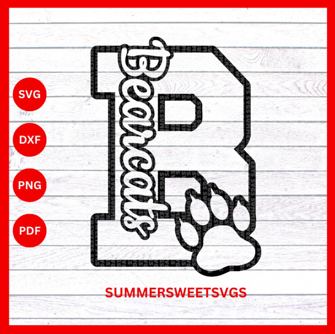 Bearcats Svg File, Paw Print Design Svg, Cheer Shirt Svg, Team Spirit