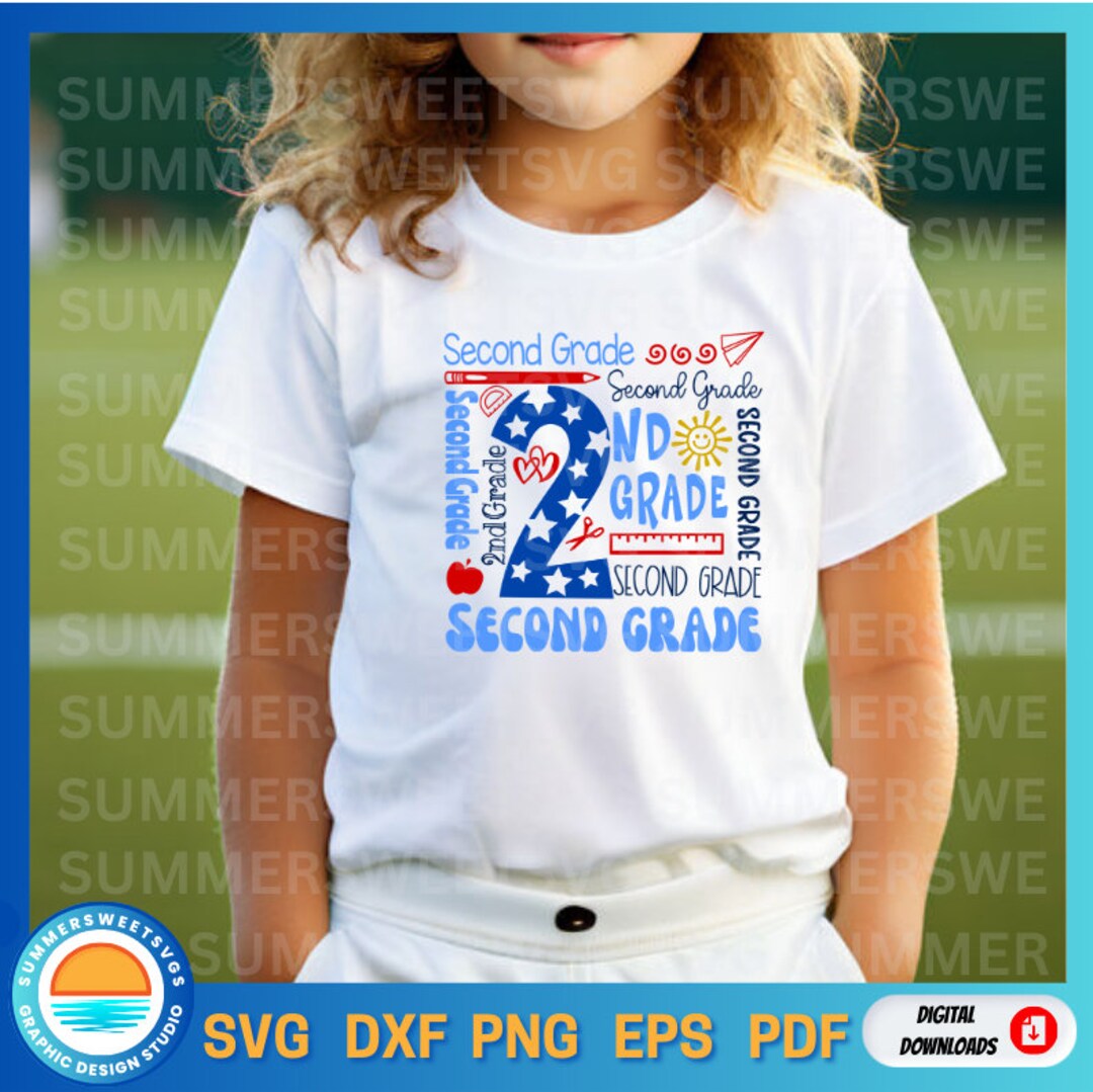 Second Grade Svg, Second Grade Typography Svg, Back to School Svg ...