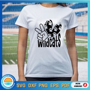 pace amore wildcats svg, orgoglio scolastico svg, giorno dello spirito svg, png sublimazione, monogramma, file di taglio cricut, silhouette svg, download digitale