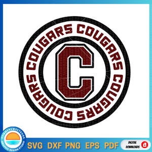 Cougar svg, poema svg, cougar png, teamgeest svg, game dag clipart, cricut gesneden bestand, silhouet ontwerp, school mascotte svg, geest squad