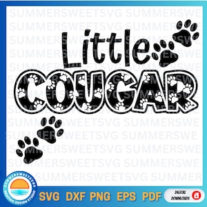 Cougar SVG,paw print SVG, Little cougar, elementary school monogram svg,back to school, cricut cut file, svg,eps, png, dxf, instant download