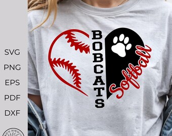 Bobcat Softball SVG cutting file, Softball mom png for sublimation(digital download)