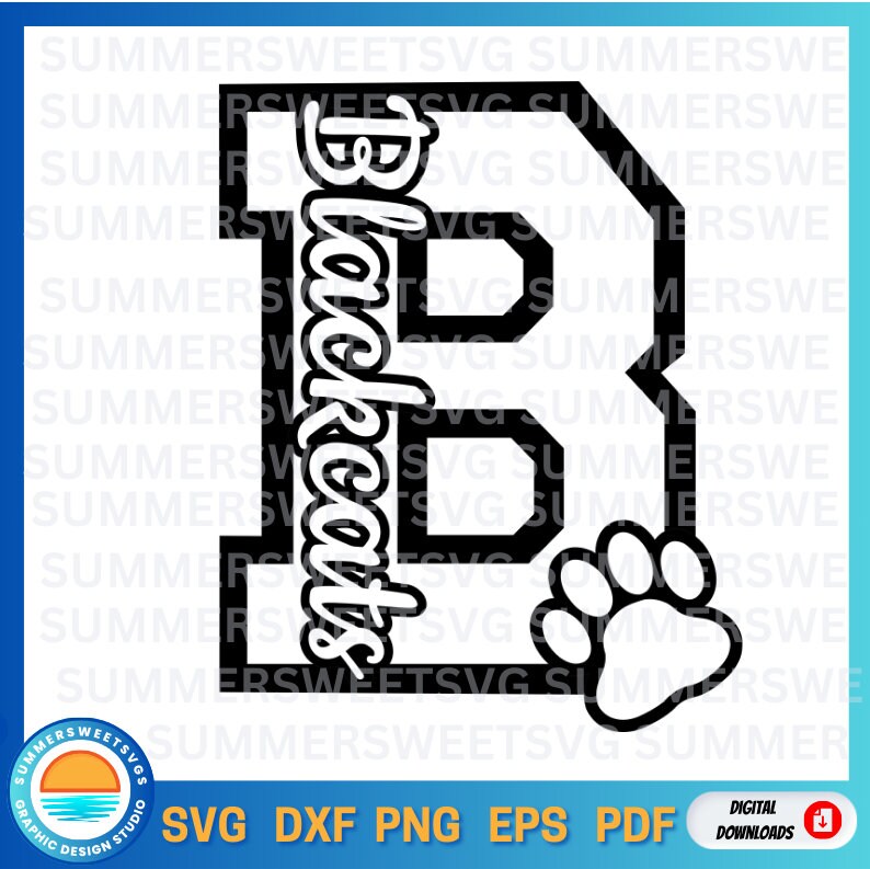 black cat svg blackcat png School pride svg Mascot svg SVG cut file High school cut file cheer svg football svg silhouette  cricut cut file