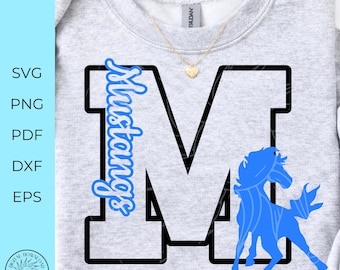 Mustangs SVG, cheer mom svg, school pride, team spirit, cricut cut files, cutter file, dxf png pdf, sublimation, monogram, digital download
