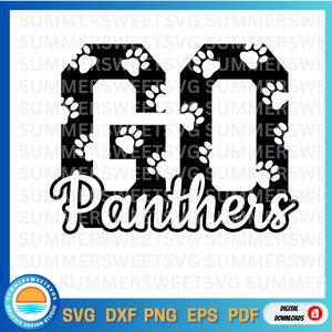 Panthers SVG, Panther, paw print svg, go Panthers svg, panthers dxf files, Panthers pride svg, dxf, png, pdf, svg files, cutter file