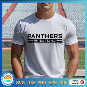 Panthers svg, panther png, wrestler svg, wrestling shirt cut file, team spirit, svg eps png dxf, digital file, cricut cut files, boys design