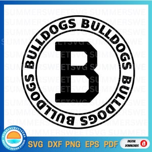 Bulldogs SVG dxf png Cheer mom espírito de equipe Cricut Cut Files Silhouette arquivos de corte digital monograma sublimação download instantâneo orgulho da escola