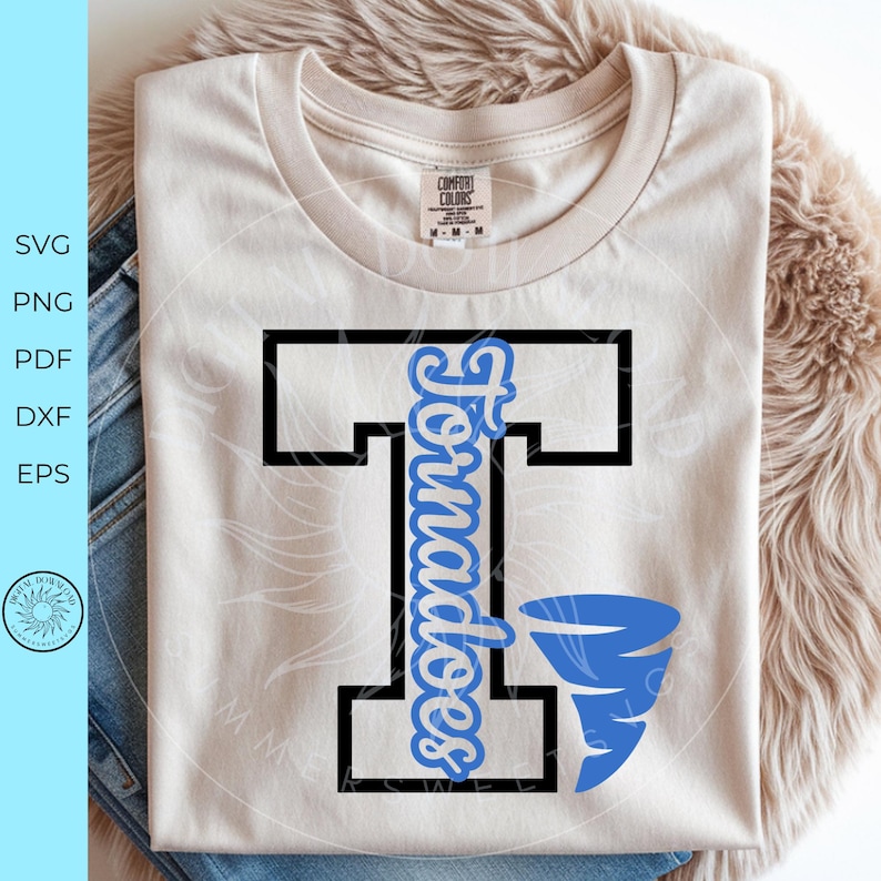 Tornadoes Mascot SVG, Varsity Letter T, School Spirit Graphic (Digital Download)
