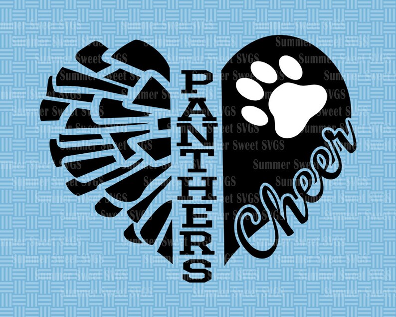 Panthers cheer SVG Panthers football Panthers heart svg | Etsy