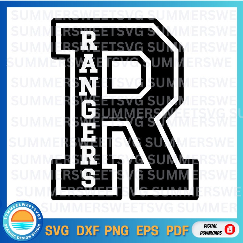 Rangers SVG, Rangers School Letter R Design, Rangers Shirt Design PNG ...